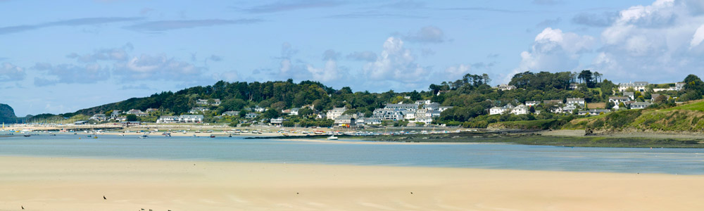 View of a Cornwall coast and harbour