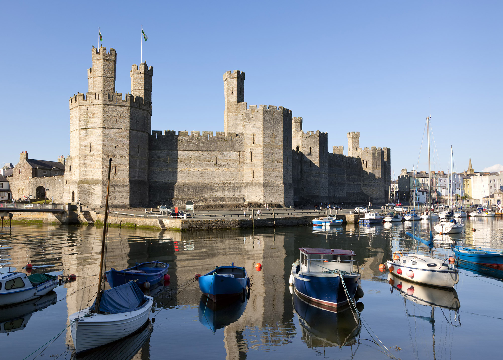 View of Caernarfon Castle from across the river