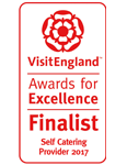 2017 Self Catering Provider of the year Finalist. National VisitEngland Award for Excellence