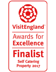 2017 Self Catering Property of the year Finalist. National VisitEngland Award for Excellence