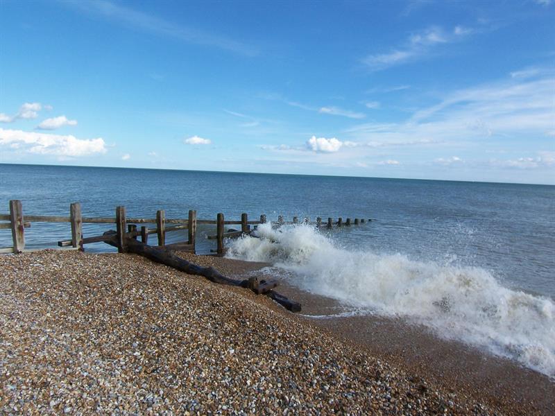 Sea crashing against the beach