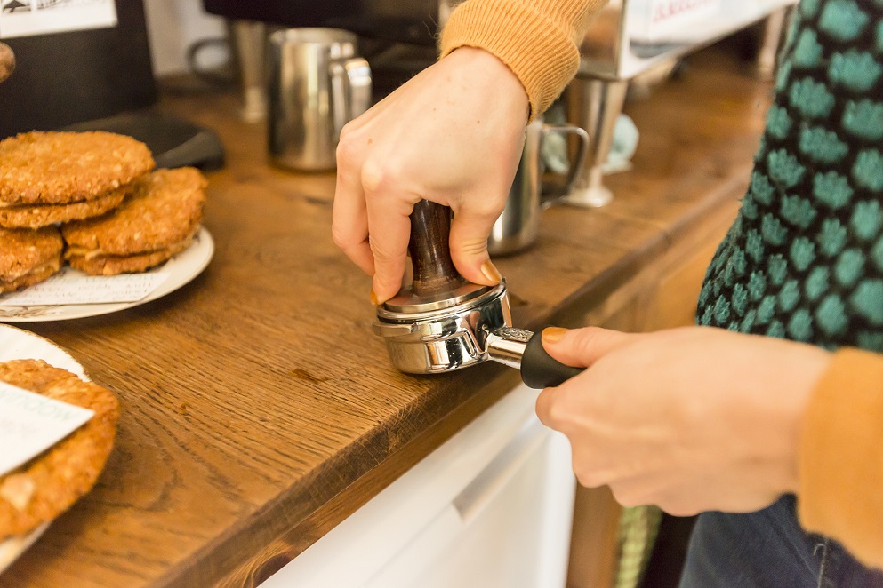 Person making coffee