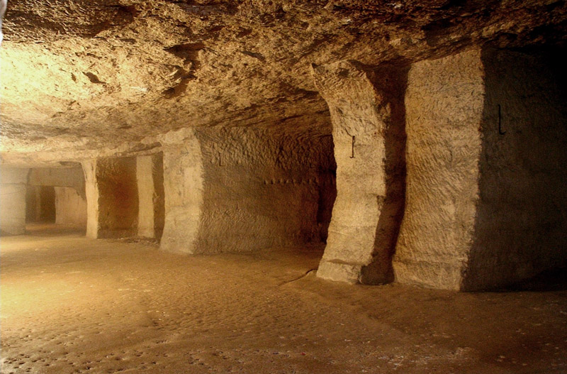 Inside Beer Quarry Caves