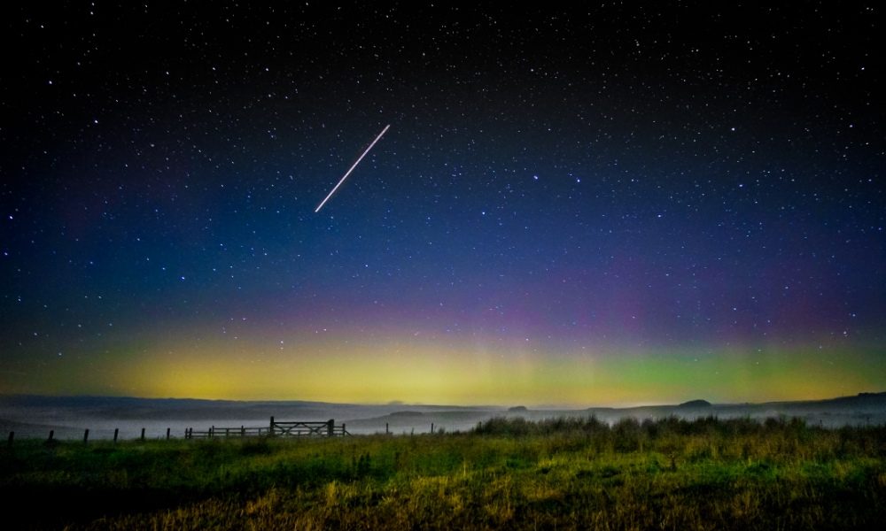 The Northern Lights appearing over Northumberland