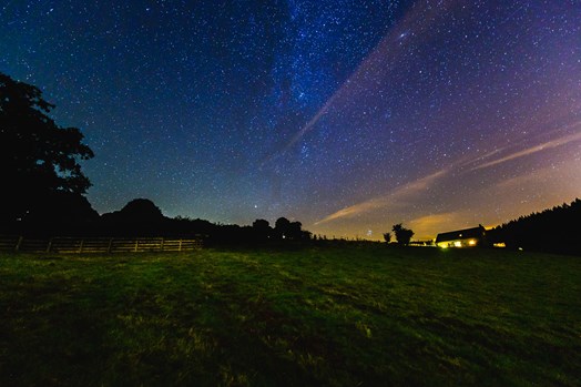 Starry night sky in the Brecon Beacons