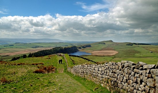 Walking along Handrian's Wall