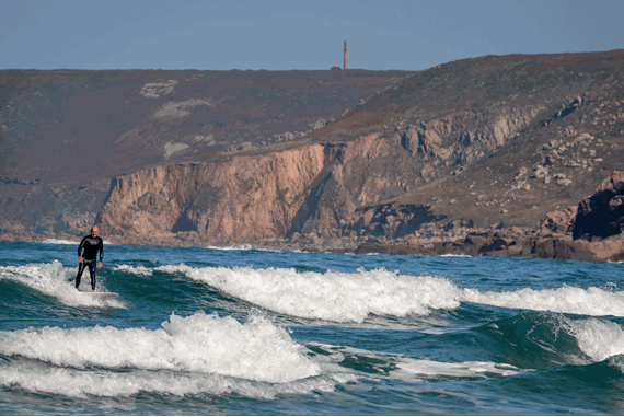 Man surfing in Cornwall