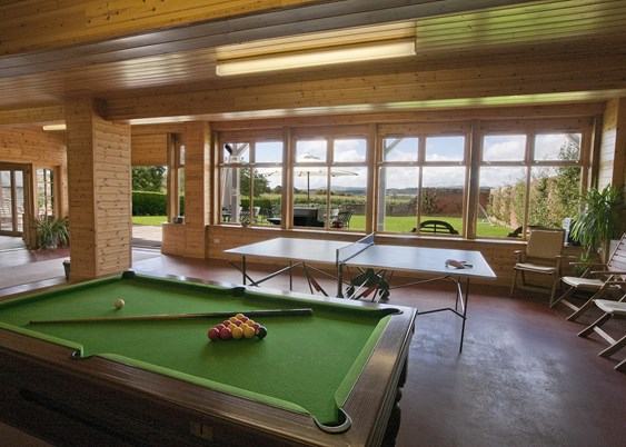 Indoor games room at Trevase Cottages