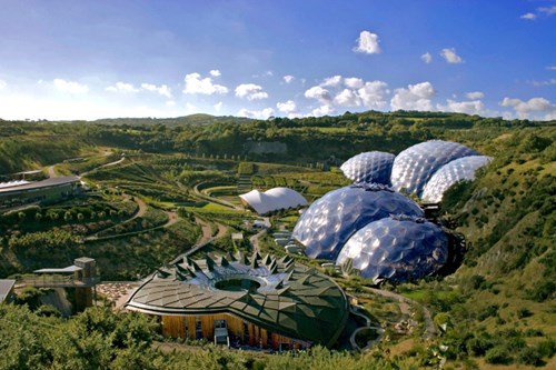 Birdseye view of The Eden Project in Cornwall