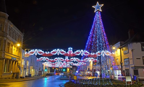 Christmas lights in Stratford-upon-Avon
