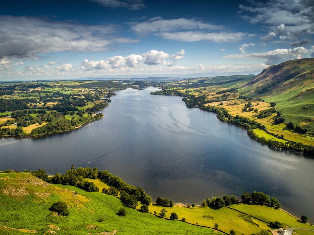Aerial shot of the Lake District National Park