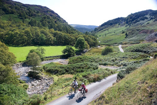 People cycling in the Lake District