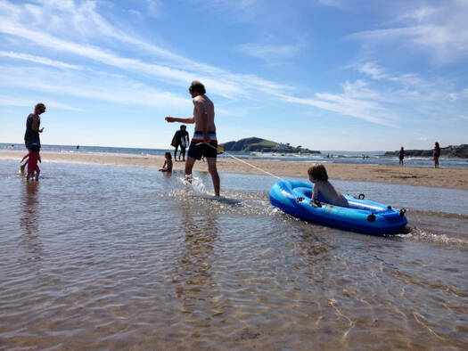 People at the beach in Devon