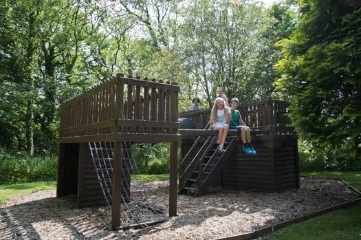 Kids in a garden in Cornwall