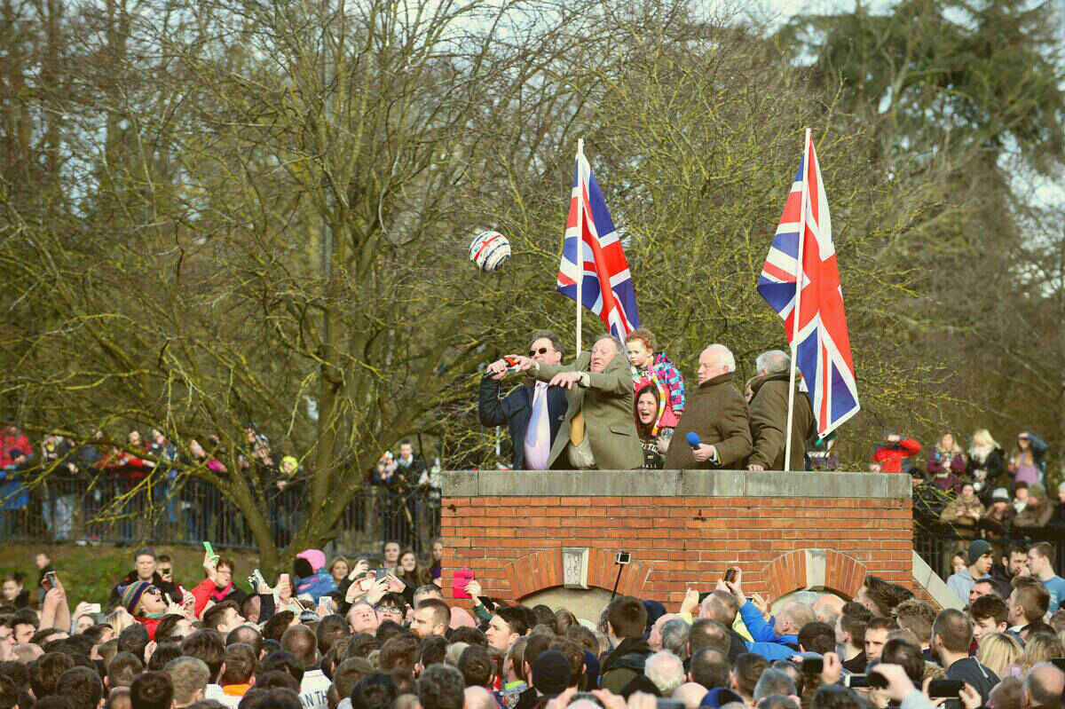 Throw in at the Royal Shrovetide Football Match