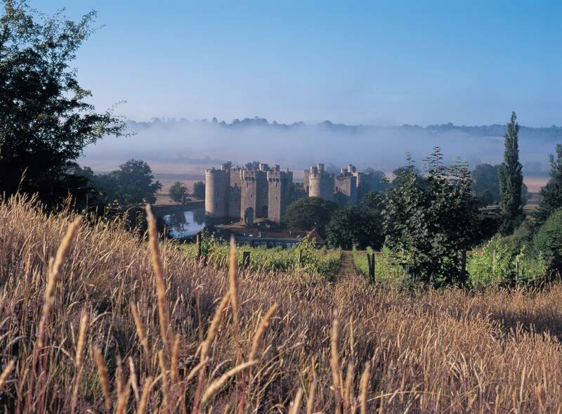 View of Bodiam Castle from afar