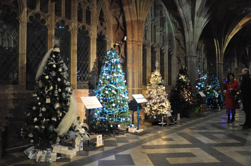 Christmas Trees within a church