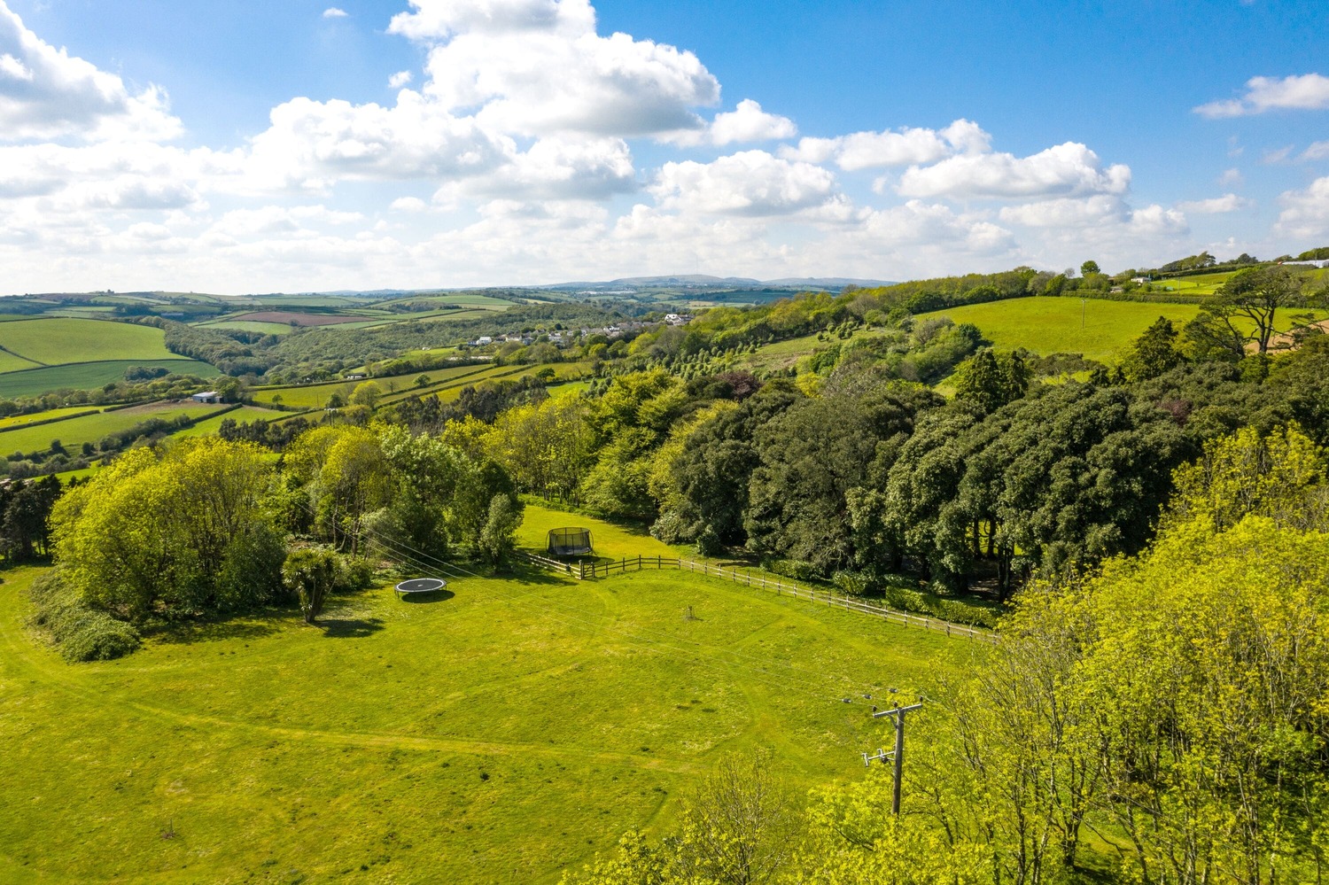 Birdseye view of the Cornish countryside