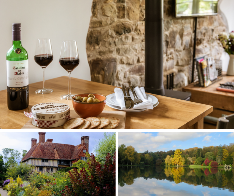 Wine glasses with cheese, secret gardens and stourhead
