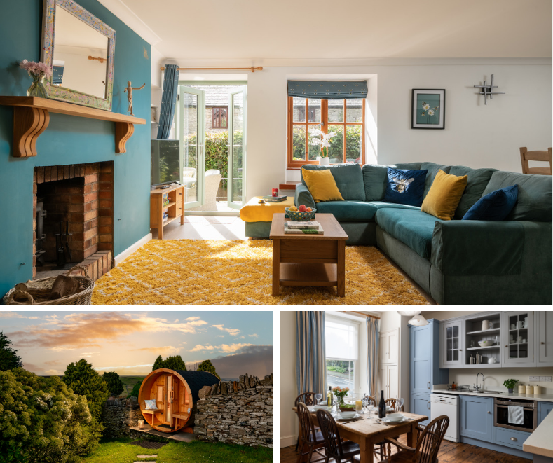 Luxury UK cottages with sauna and cosy interiors