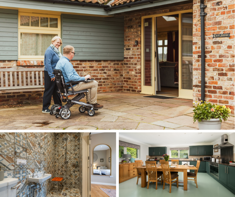 Accessible holiday cottages with level access, wide corridors and wet rooms