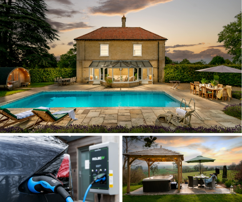 Luxury cottages in the UK with swimming pools, EV charging and hot tubs