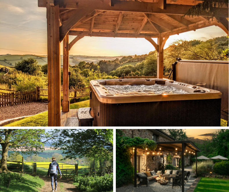 Luxury cottages with hot tubs, outdoor dining and walking