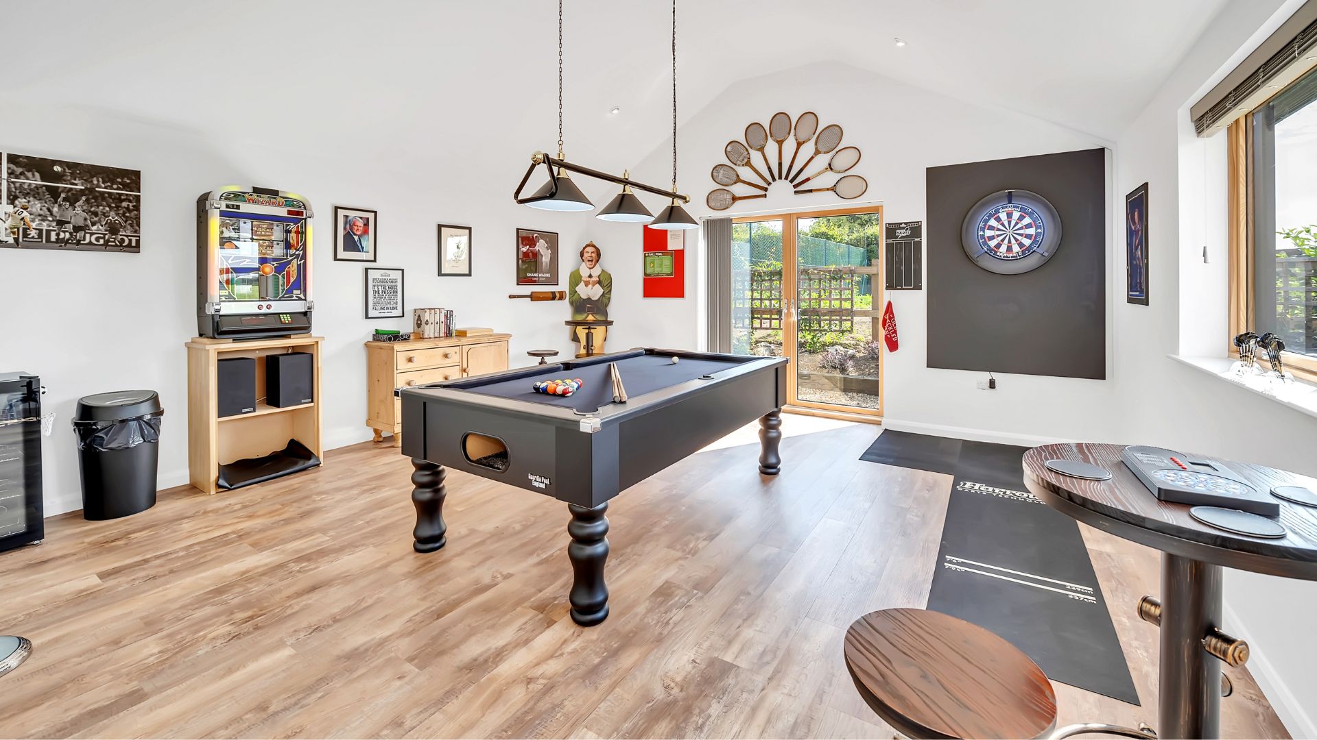 Games room in luxury cottage