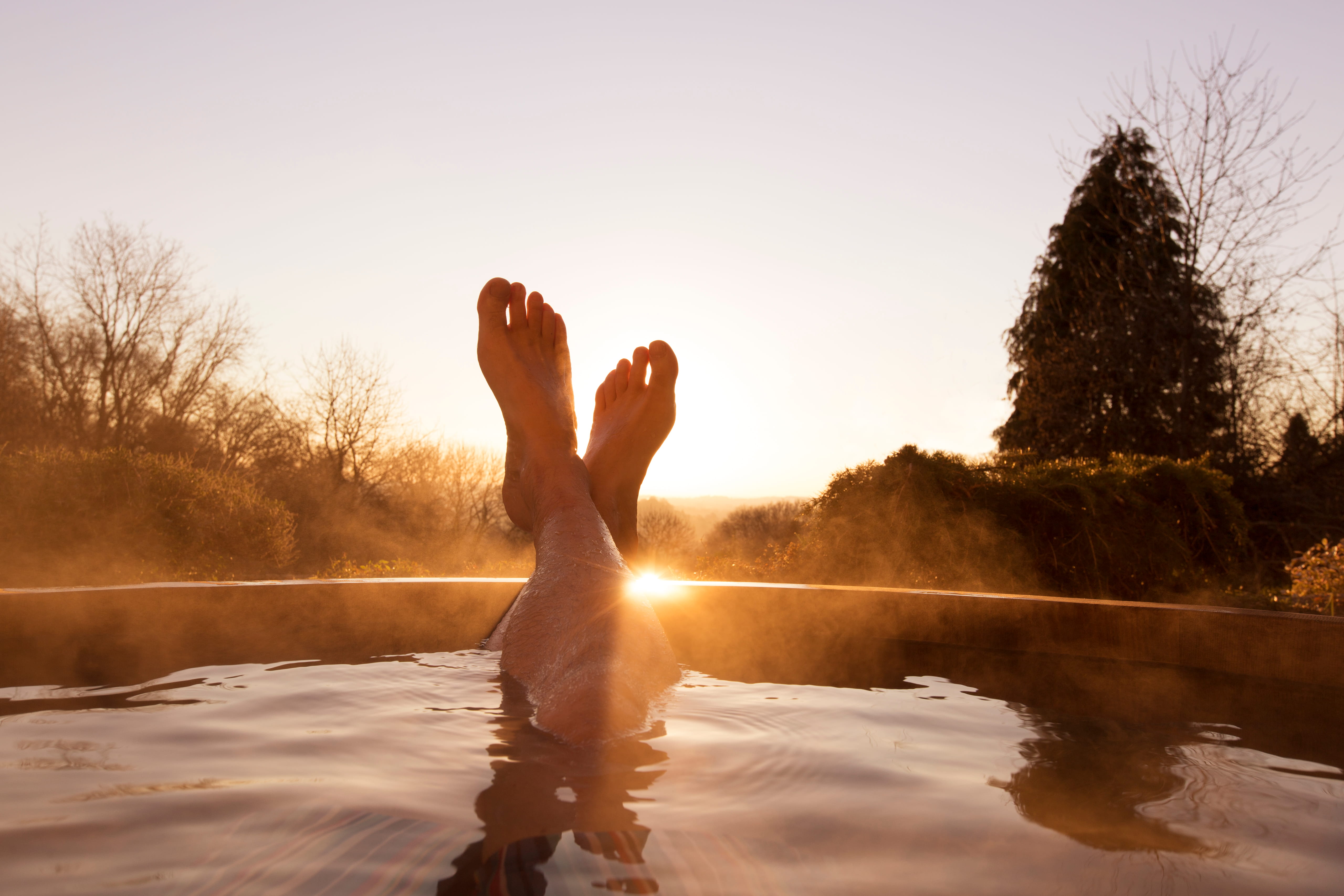 Relaxing valentine break with outdoor hot tubs